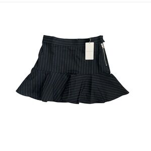 Zadig & Voltaire Black Pinstripe Flared Mini Skirt